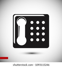 old phone vector icon, stock vector illustration flat design style