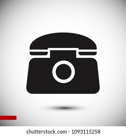 old phone vector icon, stock vector illustration flat design style