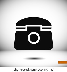 old phone vector icon, stock vector illustration flat design style