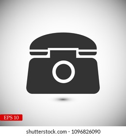 old phone vector icon, stock vector illustration flat design style