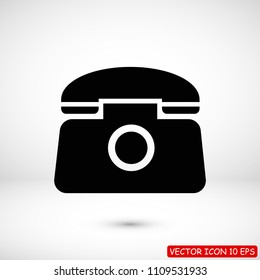 old phone vector icon, stock vector illustration flat design style
