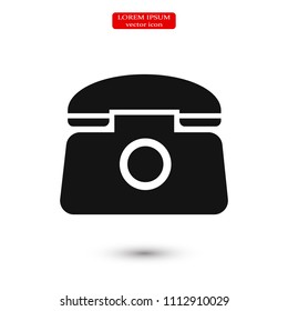 old phone vector icon, stock vector illustration flat design style