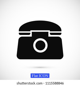 old phone vector icon, stock vector illustration flat design style