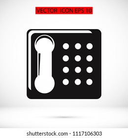 old phone vector icon, stock vector illustration flat design style