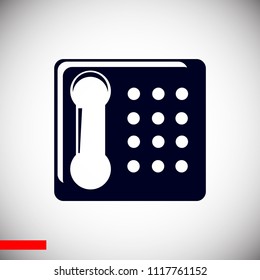 old phone vector icon, stock vector illustration flat design style