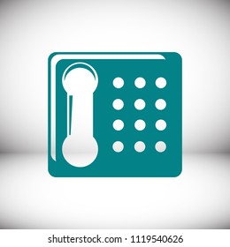 old phone vector icon, stock vector illustration flat design style
