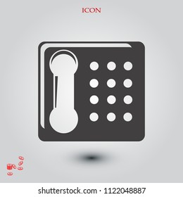 old phone vector icon, stock vector illustration flat design style