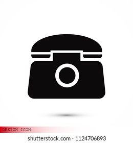 old phone vector icon, stock vector illustration flat design style