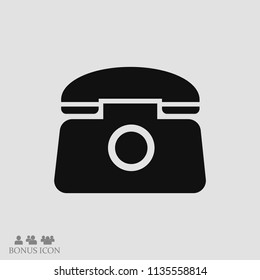 old phone vector icon, stock vector illustration flat design style