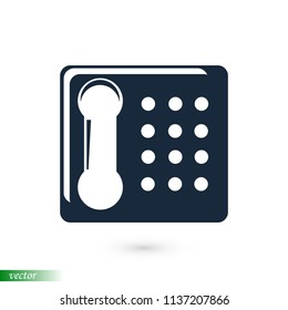 old phone vector icon, stock vector illustration flat design style