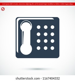 old phone vector icon, stock vector illustration flat design style