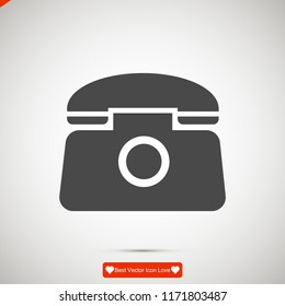 old phone vector icon, stock vector illustration flat design style