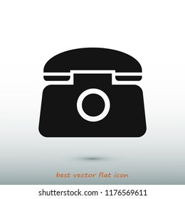 old phone vector icon, stock vector illustration flat design style