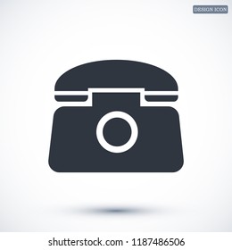 old phone vector icon, stock vector illustration flat design style