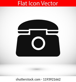 old phone vector icon, stock vector illustration flat design style