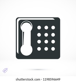 old phone vector icon, stock vector illustration flat design style
