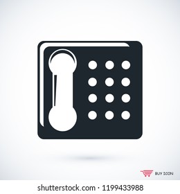 old phone vector icon, stock vector illustration flat design style