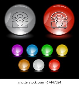 Old phone. Vector interface element.