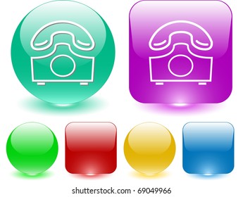 Old phone. Vector interface element.