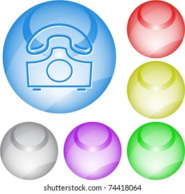 Old phone. Vector interface element.