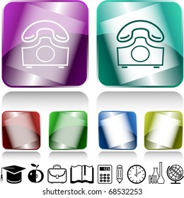 Old phone. Vector internet buttons.