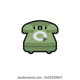 Old phone vector isolated icon. Vintage phone emoji