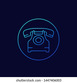 old phone vector line icon