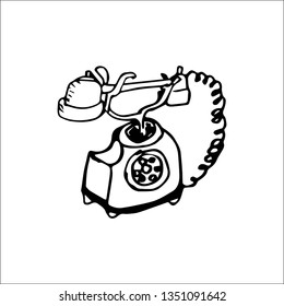 old phone vector sketch