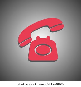 old phone vector web icon.