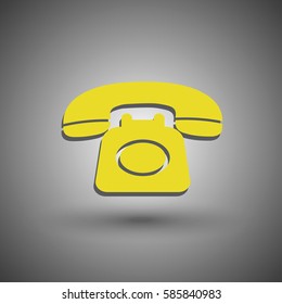 old phone vector web icon.