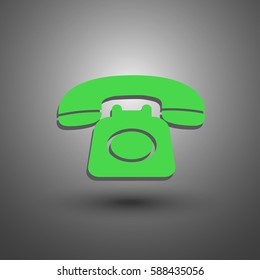 old phone vector web icon.