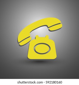 old phone vector web icon.