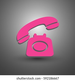 old phone vector web icon.