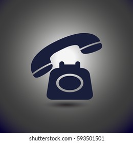 old phone vector web icon.