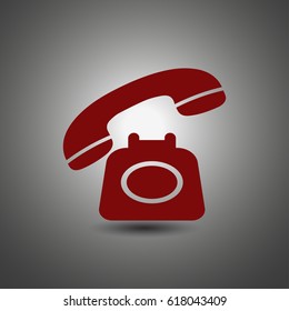 old phone vector web icon.