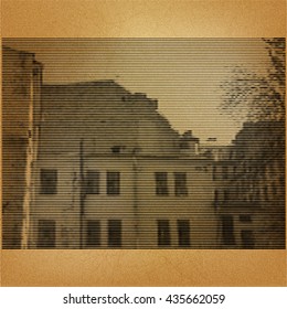 Old photo of building. Vector illustration for any design needs