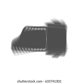 Old photo camera casset sign. Vector. Gray icon shaked at white background.