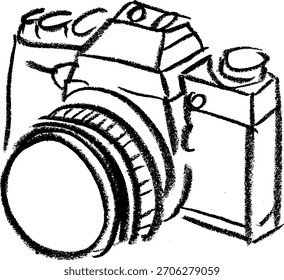Vetor de cera de giz de giz de cera de giz de cera de desenho de câmera fotográfica antiga