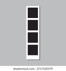 Old photo empty frame isolated on transparent background. Blank instant frame vector illustration, template card .
