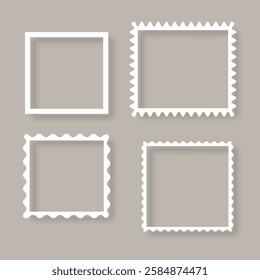 Old photo frame, retro snapshot vector illustration. Set of old frames