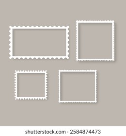 Old photo frame, retro snapshot vector illustration. Set of old frames