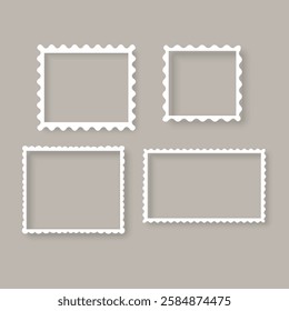 Old photo frame, retro snapshot vector illustration. Set of old frames