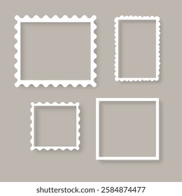 Old photo frame, retro snapshot vector illustration. Set of old frames