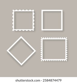 Old photo frame, retro snapshot vector illustration. Set of old frames