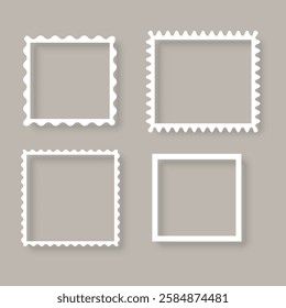 Old photo frame, retro snapshot vector illustration. Set of old frames