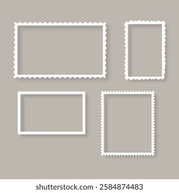 Old photo frame, retro snapshot vector illustration. Set of old frames