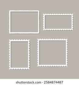 Old photo frame, retro snapshot vector illustration. Set of old frames