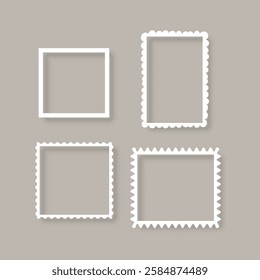 Old photo frame, retro snapshot vector illustration. Set of old frames