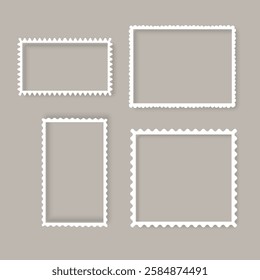 Old photo frame, retro snapshot vector illustration. Set of old frames