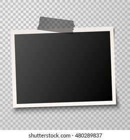 old photo frame with transparency showing shadow